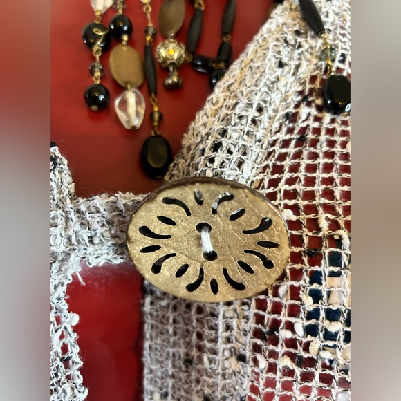 Lulu B Women's Size SMALL S- Cardigan Open Weave Net Mesh Gray Beachy Summer - Picture 7 of 10